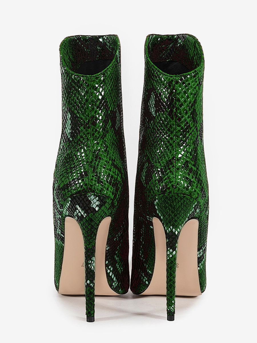green pointed toe ankle boots — view 4