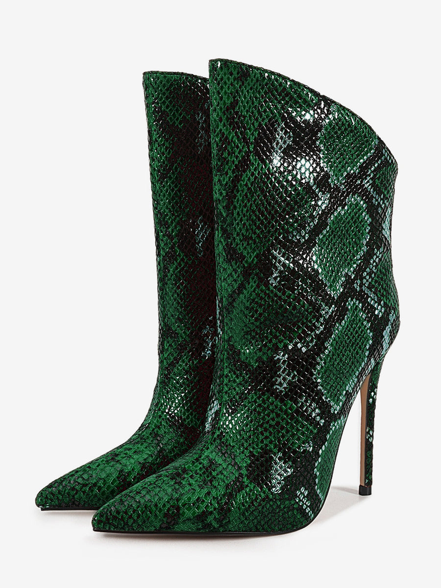 Green Pointed-Toe Ankle Boots — view 1