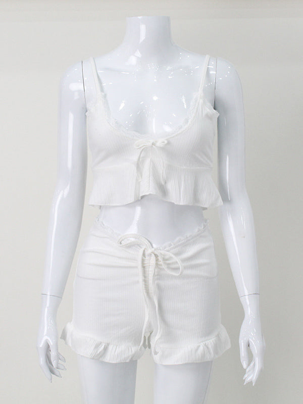 White Lace Short Two-Piece Set — view 11