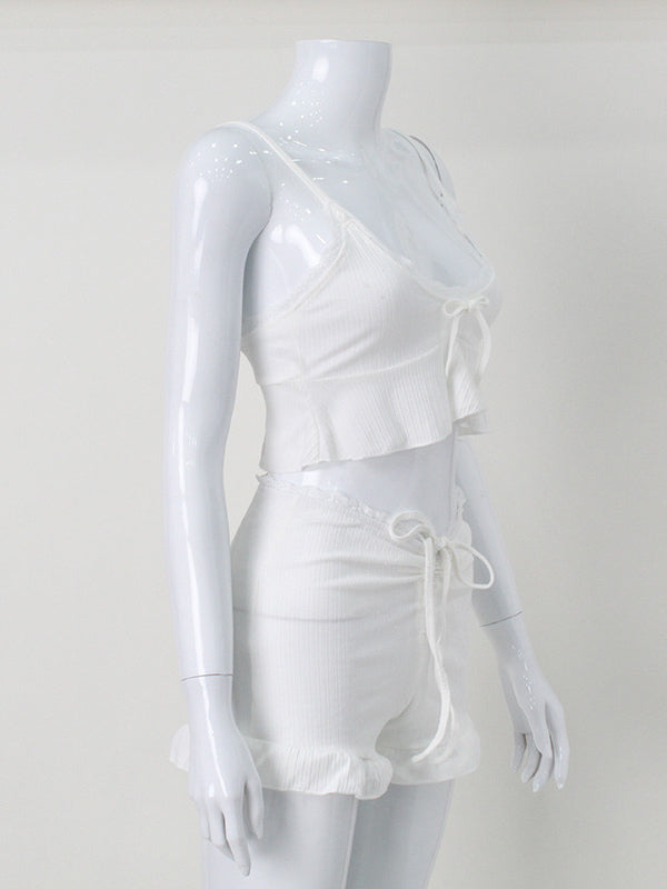 White Lace Short Two-Piece Set — view 12