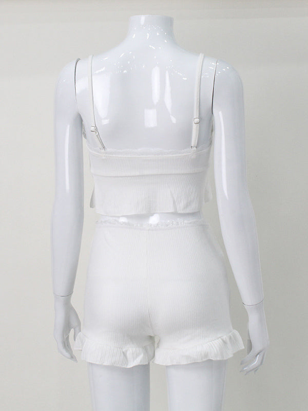 White Lace Short Two-Piece Set — view 13
