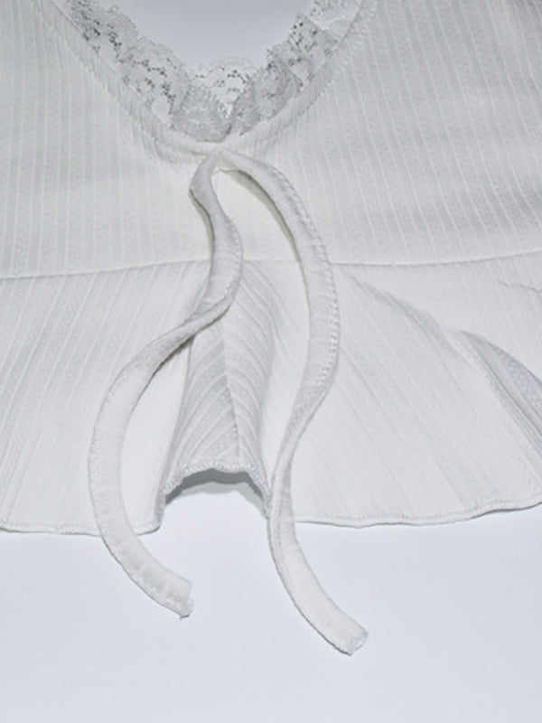 White Lace Short Two-Piece Set — view 16
