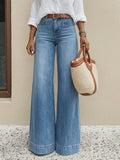 Blue High-Waisted Wide-Leg Denim Jeans — view 1