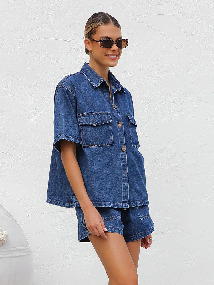 Blue Denim Two-Piece Set — view 8