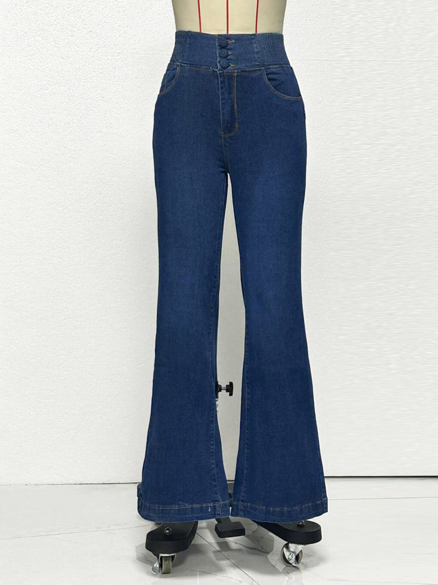 Sky Blue High-Waisted Fitted Denim Jeans — view 9