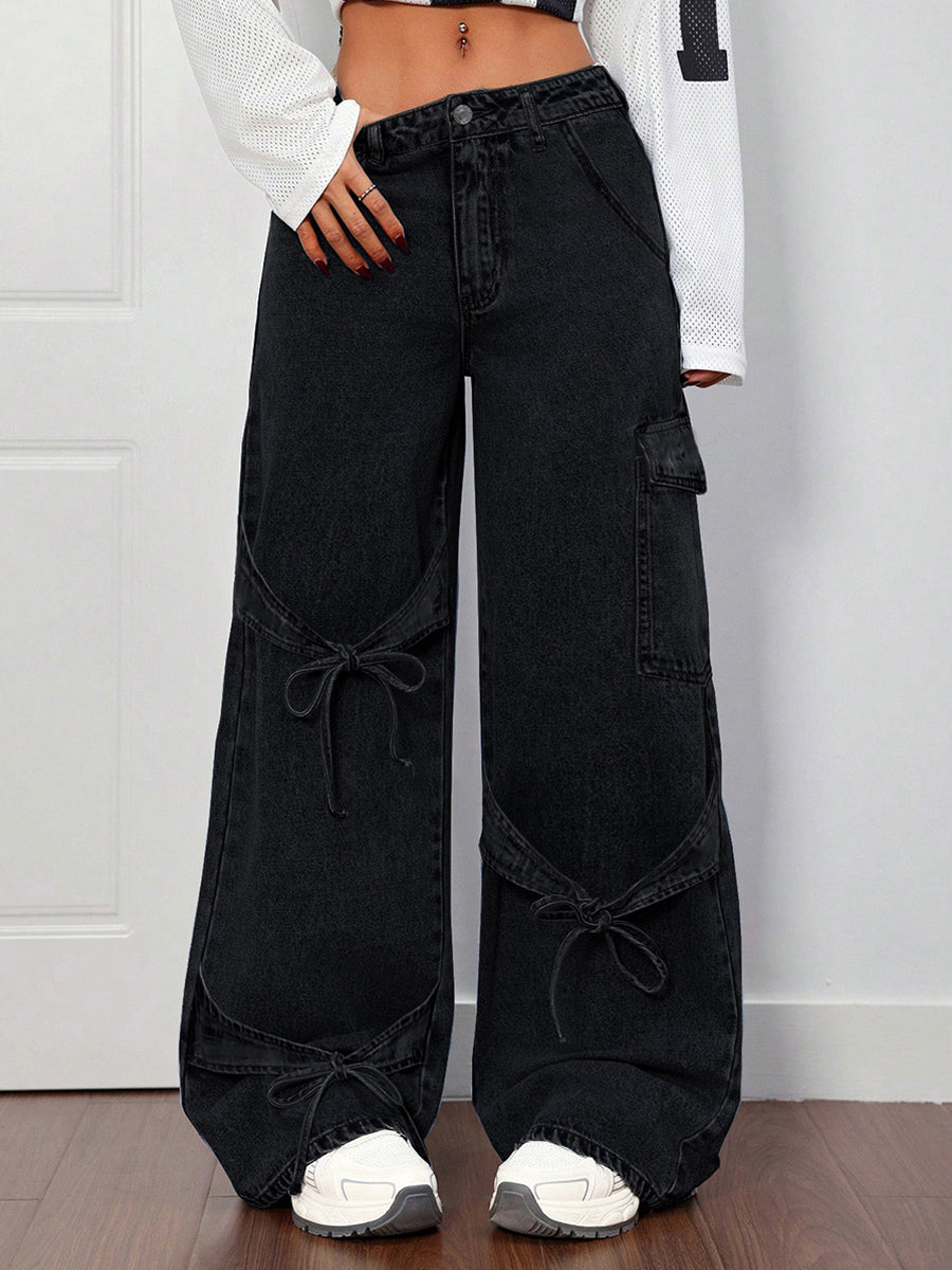 Blue Wide-Leg Relaxed Denim Jeans — view 7