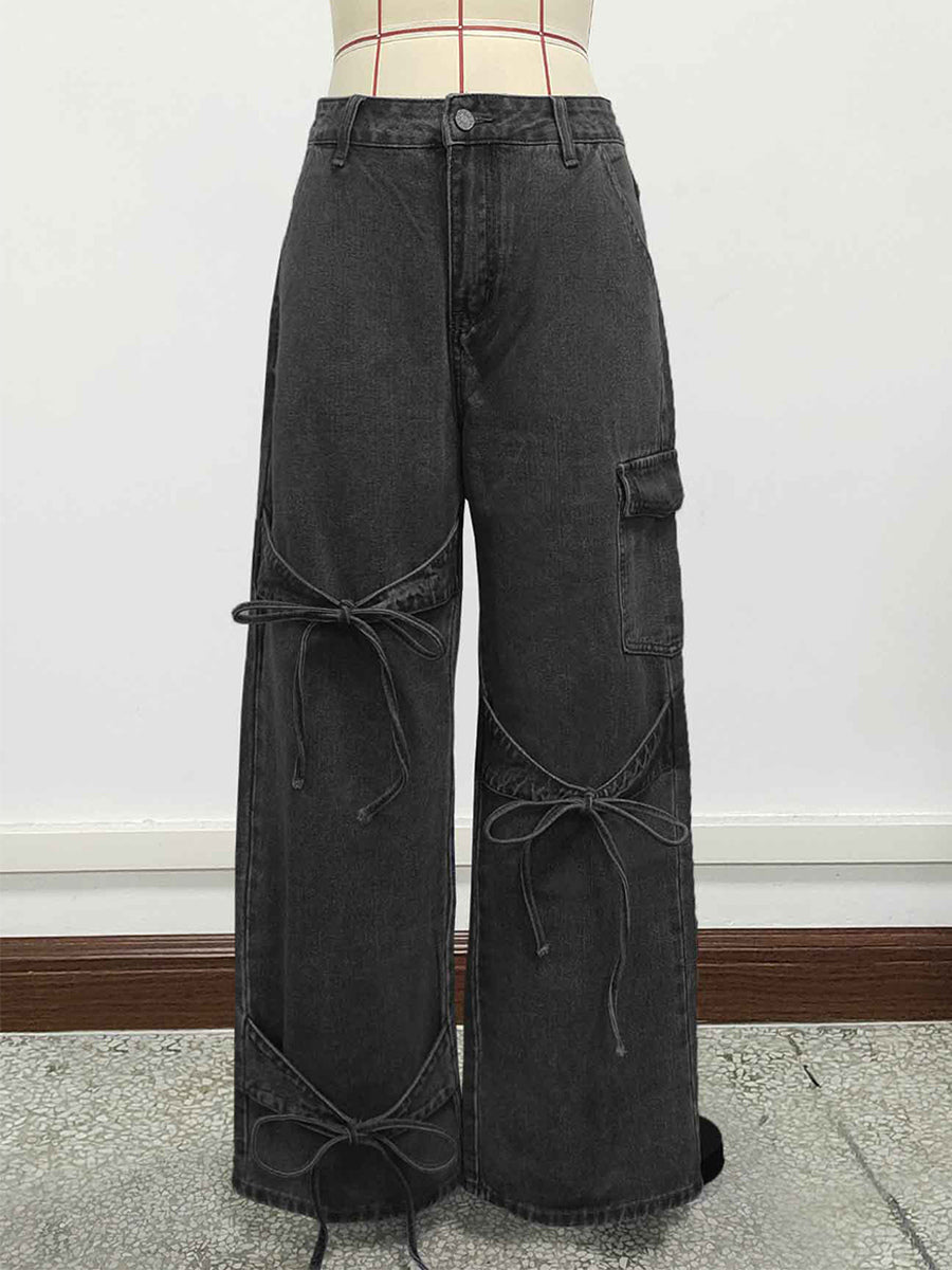 Blue Wide-Leg Relaxed Denim Jeans — view 8