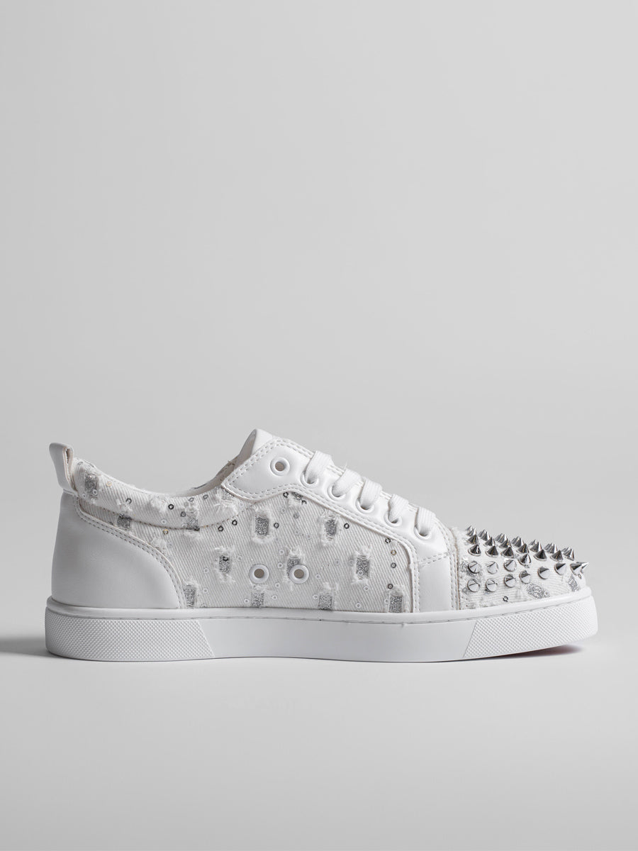 White Round-Toe Lace-Up Trainers — view 4