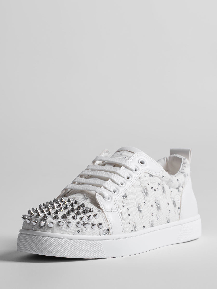 White Round-Toe Lace-Up Trainers — view 2
