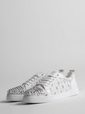 White Round-Toe Lace-Up Trainers — view 1