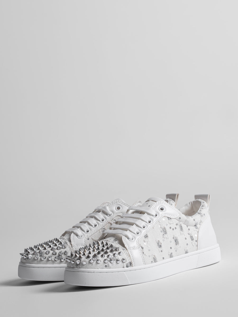 White Round-Toe Lace-Up Trainers — view 1