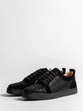 Black Round-Toe Lace-Up Suede-Effect Trainers — view 1