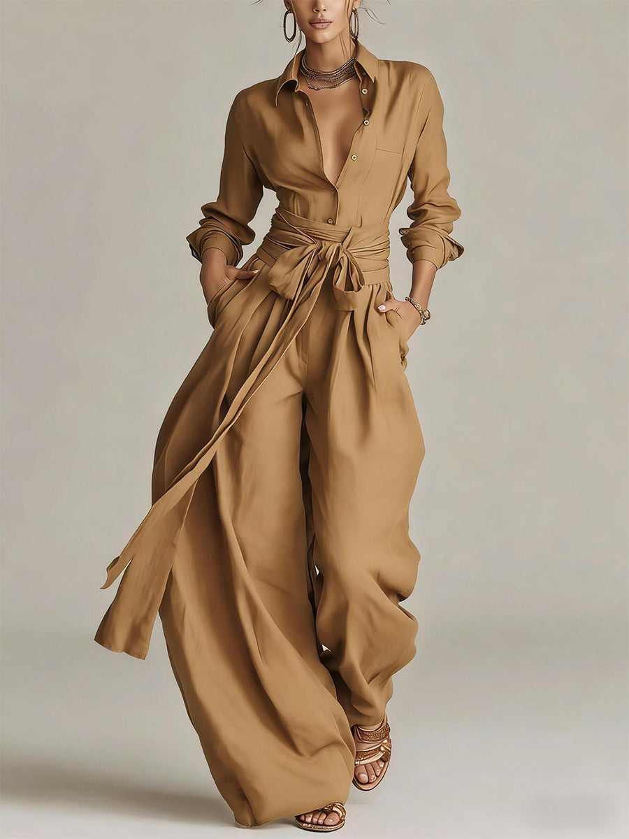 Apricot Linen Two-Piece Set — view 7