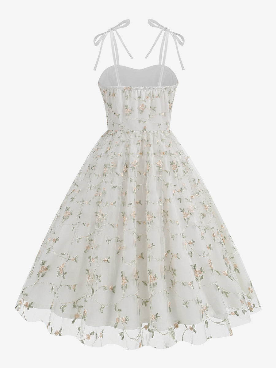 Apricot Floral Sheer Midi Dress — view 3