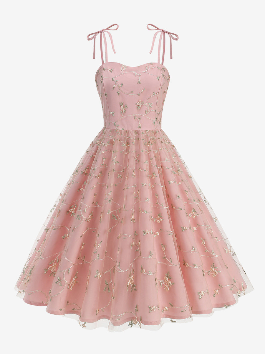 Apricot Floral Sheer Midi Dress — view 5