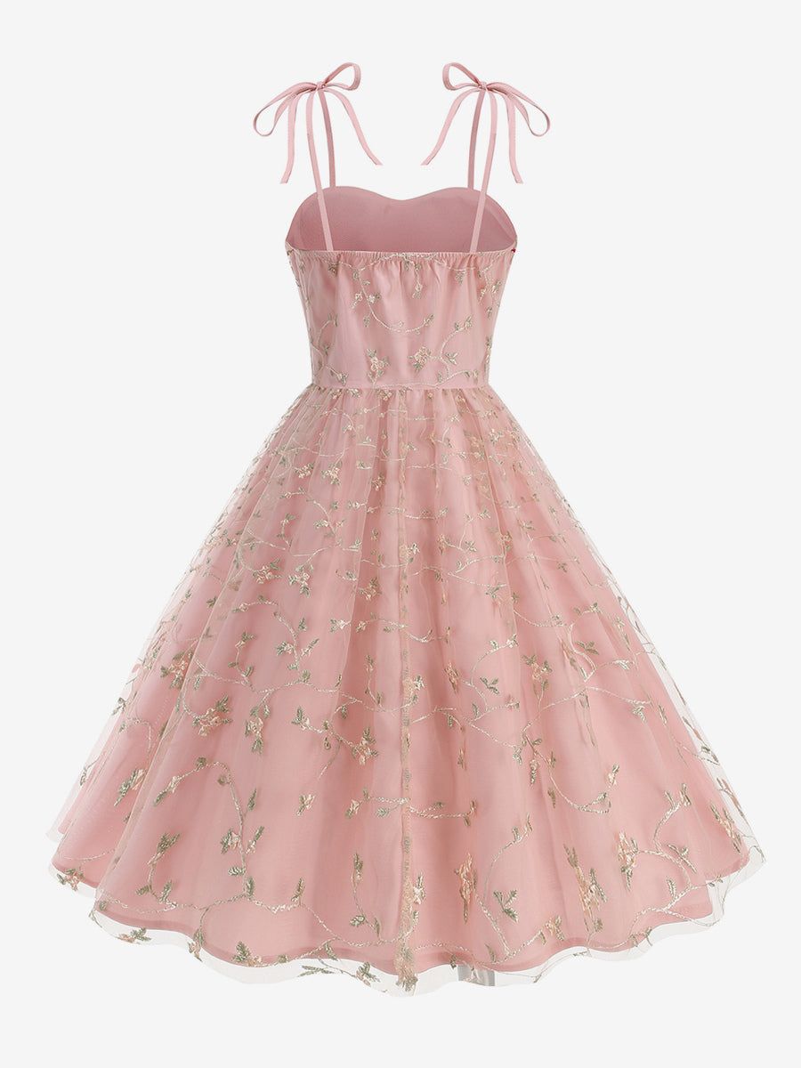 Apricot Floral Sheer Midi Dress — view 6