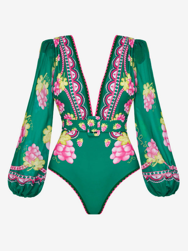 Green Long-Sleeve Maxi Swimsuit — view 3