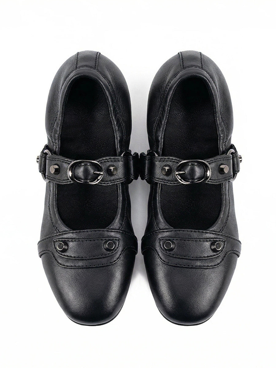 red round toe ballet flats — view 5
