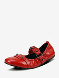 red round toe ballet flats — view 8