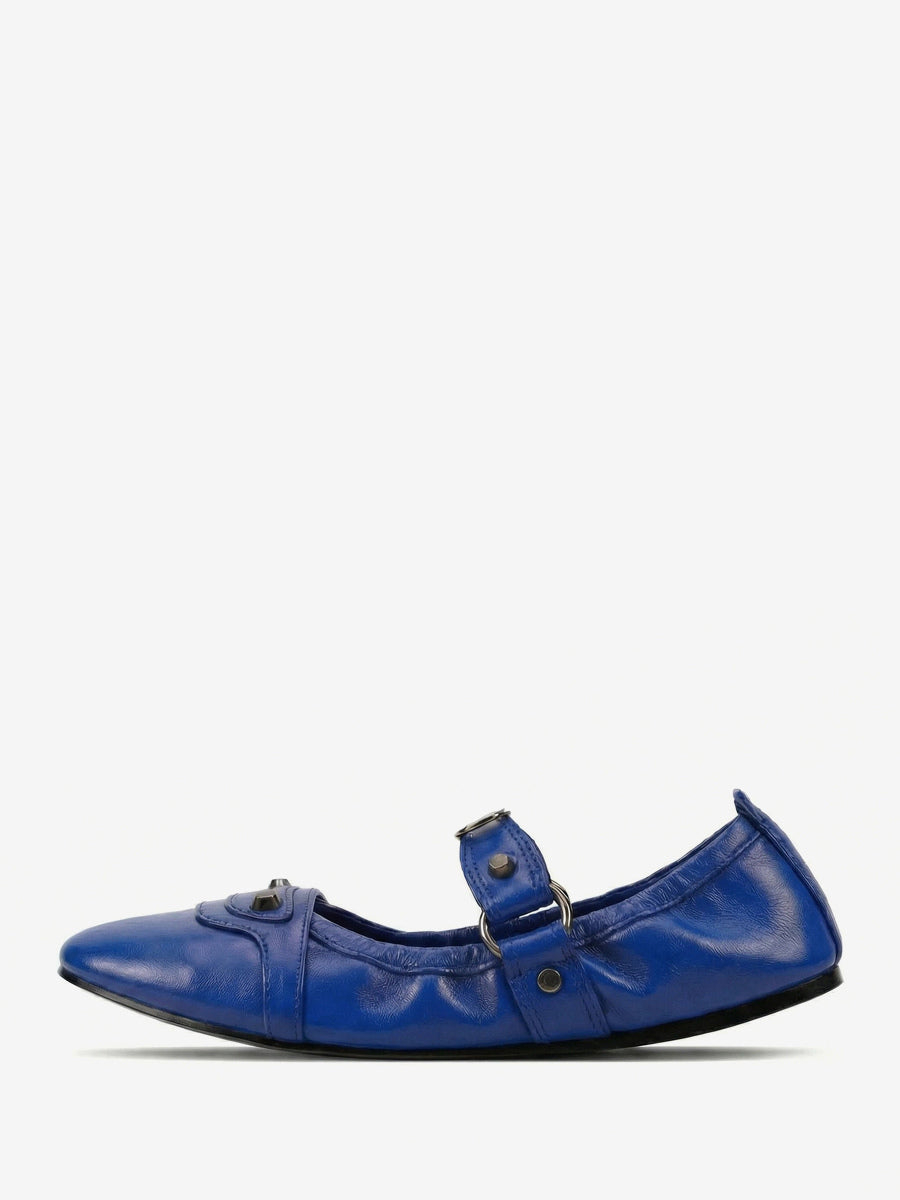red round toe ballet flats — view 6