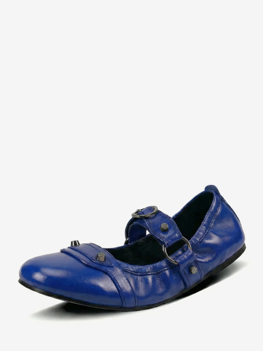 red round toe ballet flats — view 7
