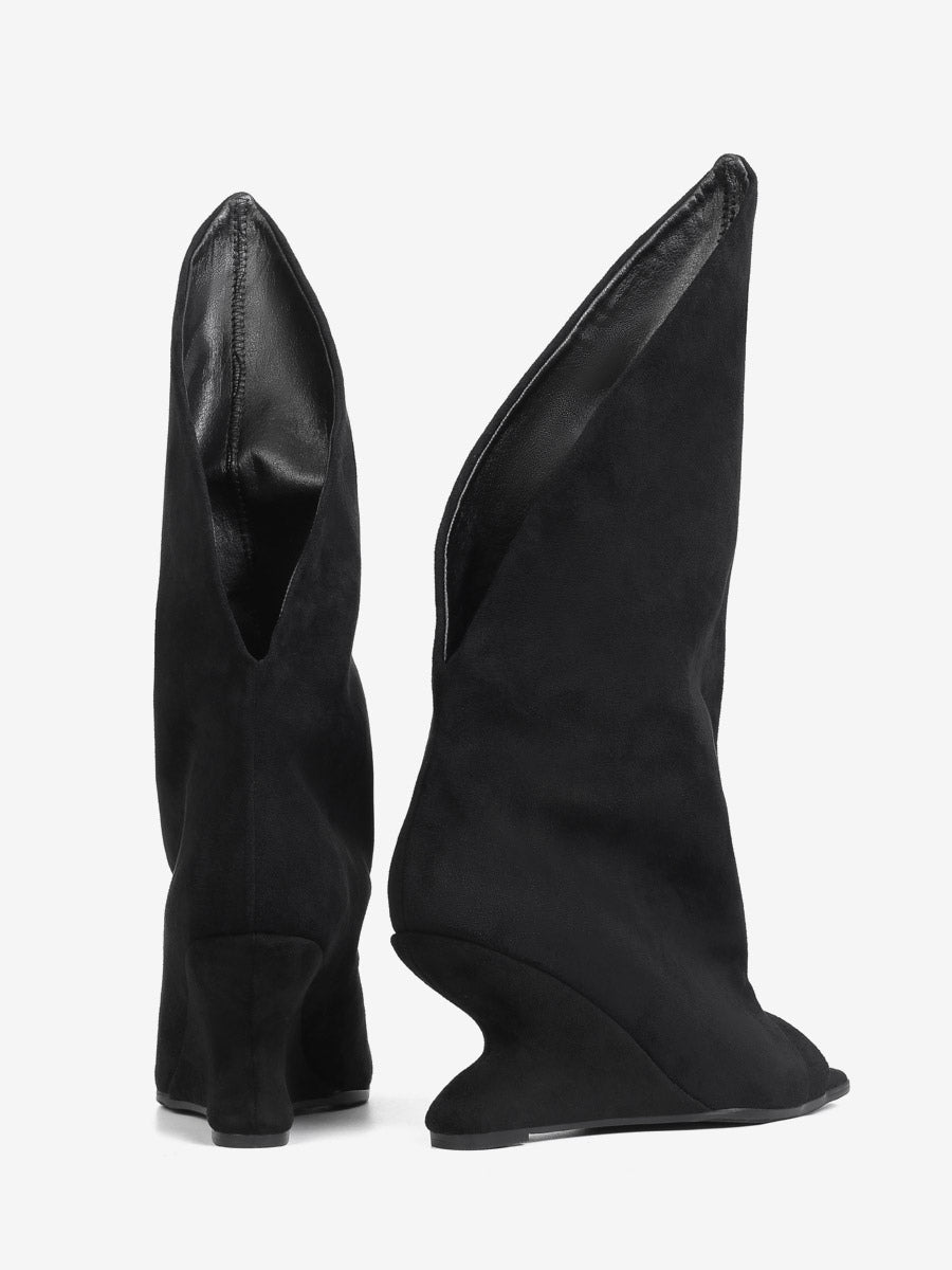brown open toe wedge ankle boots — view 9