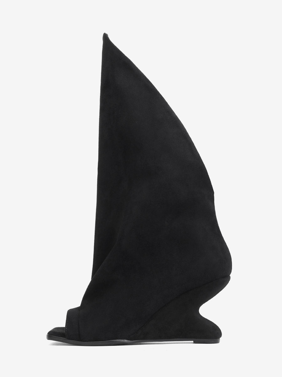 brown open toe wedge ankle boots — view 6