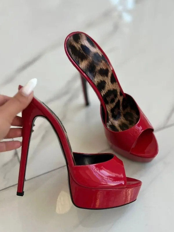 apricot open toe platform sandals — view 9