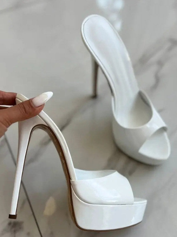 apricot open toe platform sandals — view 5