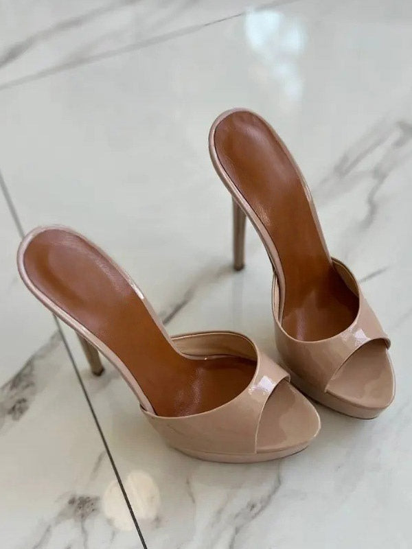 apricot open toe platform sandals — view 7