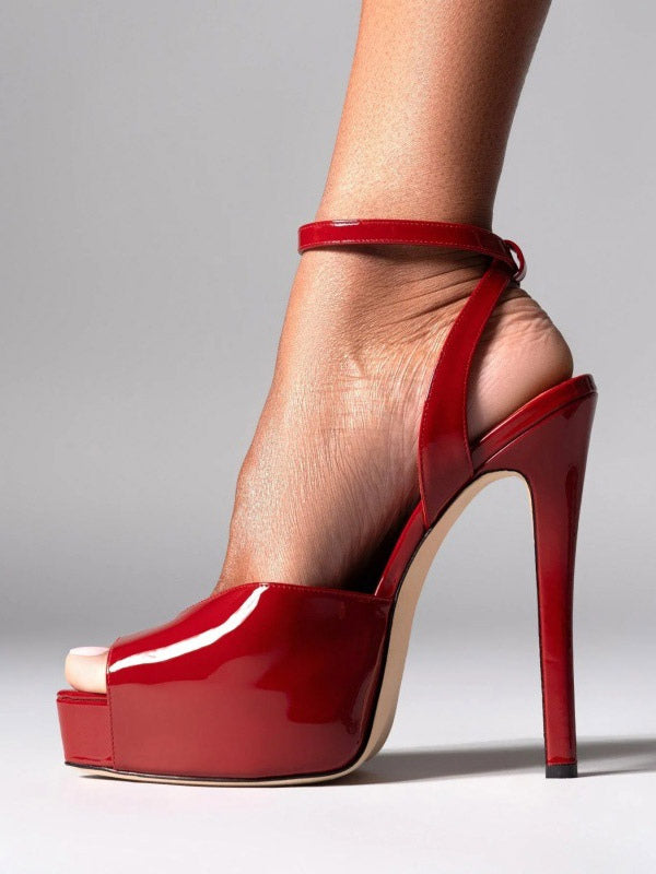 apricot open toe ankle strap platform sandals — view 3