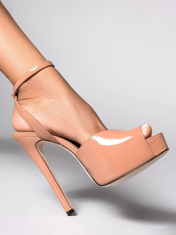apricot open toe ankle strap platform sandals — view 6
