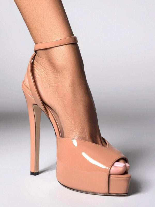 apricot open toe ankle strap platform sandals — view 5