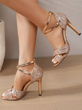 Champagne Open-Toe Metallic Sandals — view 1