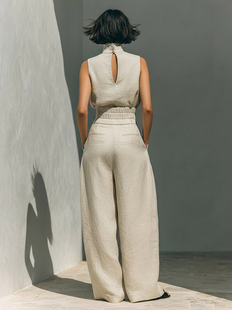 hunter green sleeveless high neck maxi dress — view 6