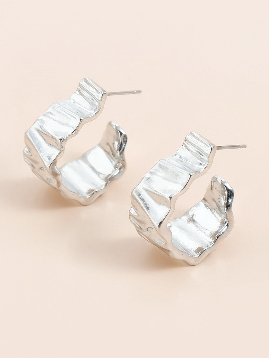 gold metallic earrings — view 4