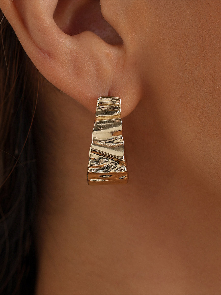 gold metallic earrings — view 1