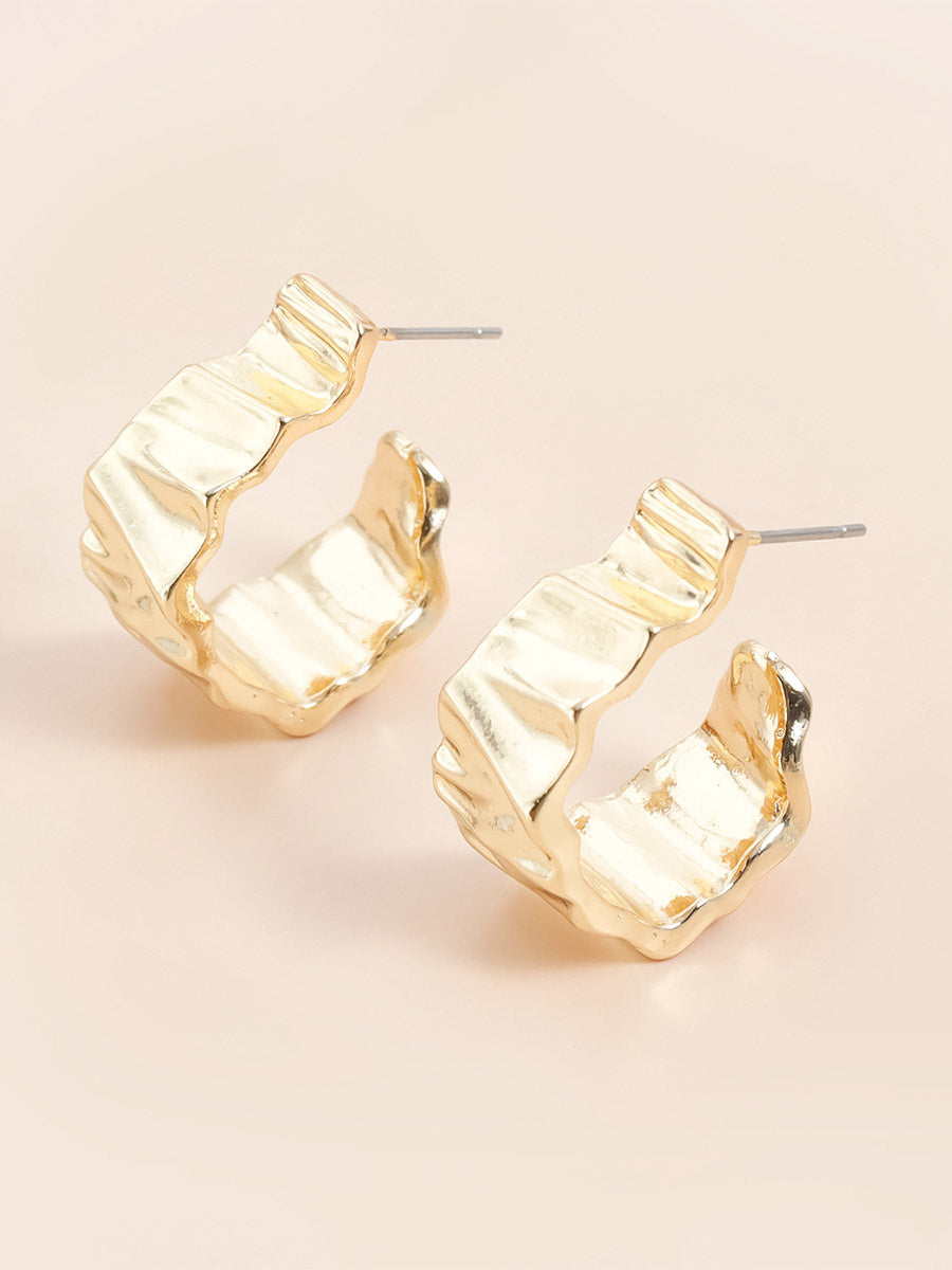 gold metallic earrings — view 3