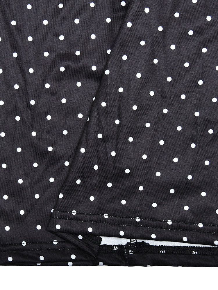 Black Fitted Polka Dot Dress — view 8
