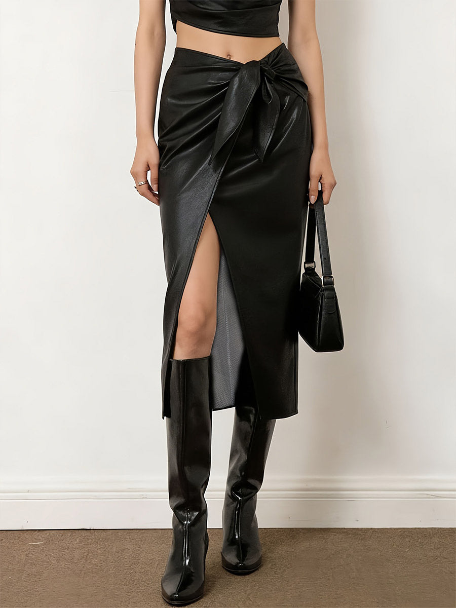 Black Leather Trousers — view 1
