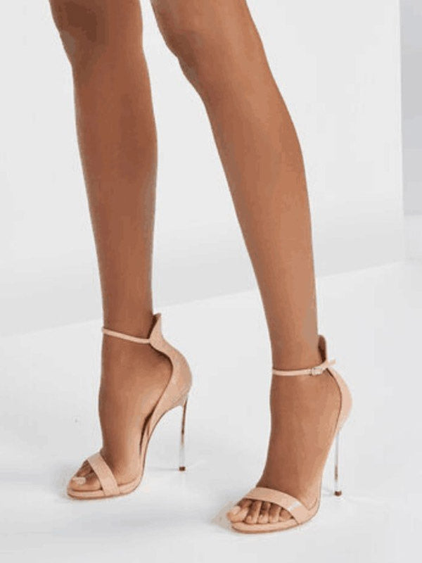 Lilac Open-Toe Stiletto Sandals — view 9