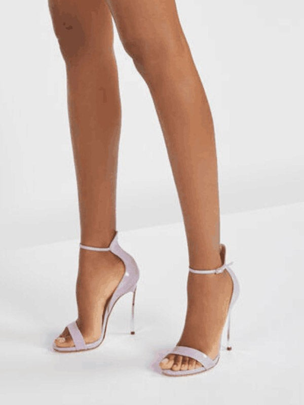 Lilac Open-Toe Stiletto Sandals — view 3