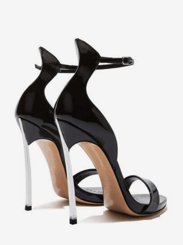 Lilac Open-Toe Stiletto Sandals — view 6