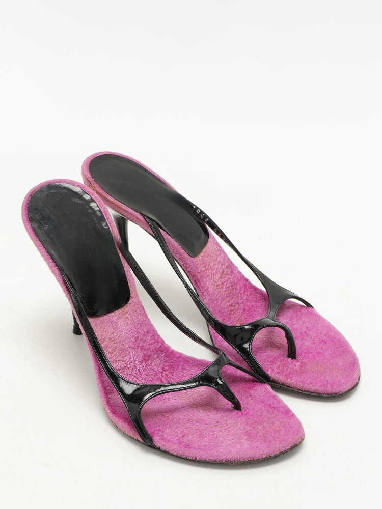 brick red stiletto strappy sandals — view 5