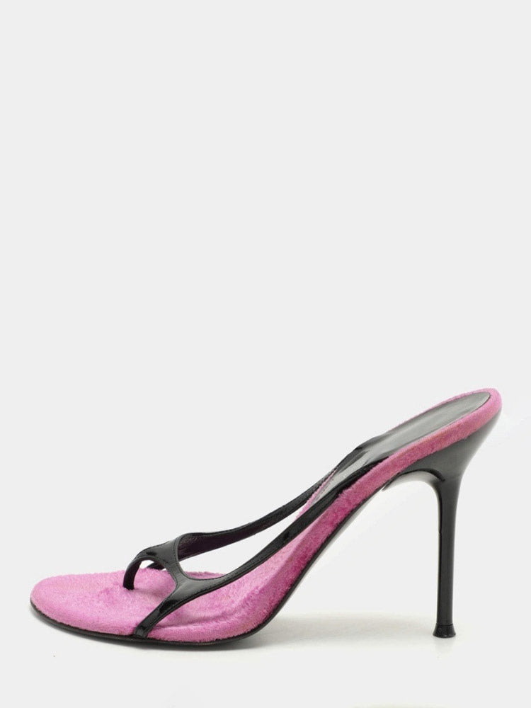 Brick Red Stiletto Strappy Sandals — view 6