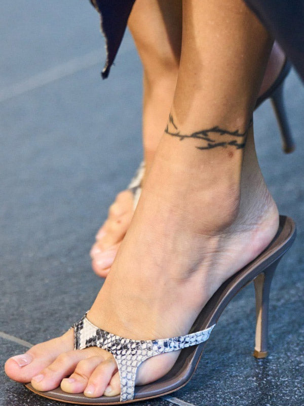 brick red stiletto strappy sandals — view 9
