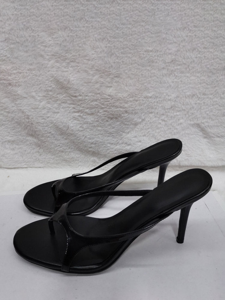 brick red stiletto strappy sandals — view 7