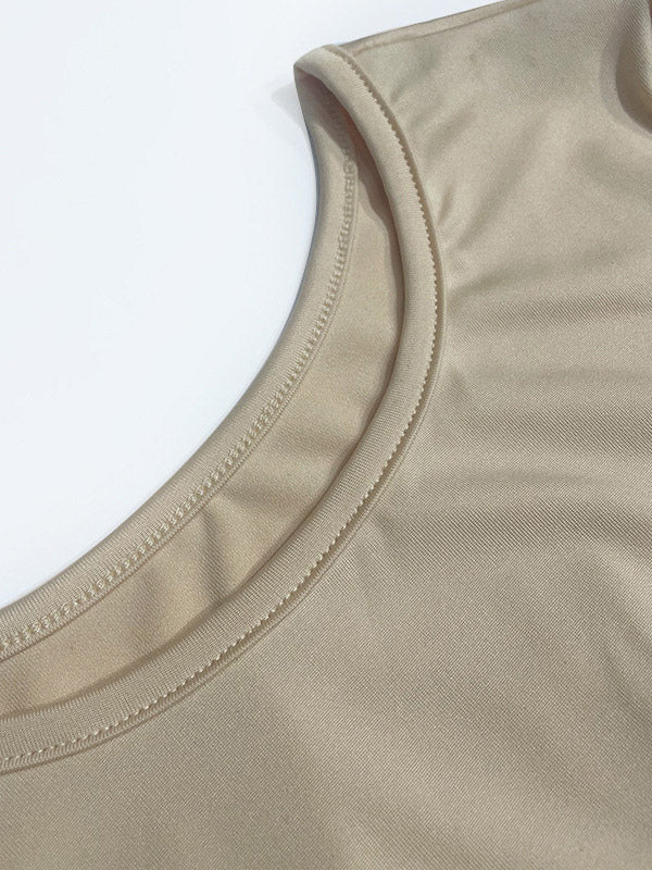 apricot lace up short sleeve two piece set — view 8