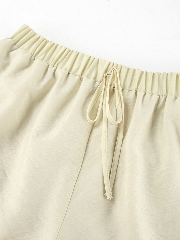 Ivory Long-Sleeve V-Neck Ruffle Two-Piece Set — view 14