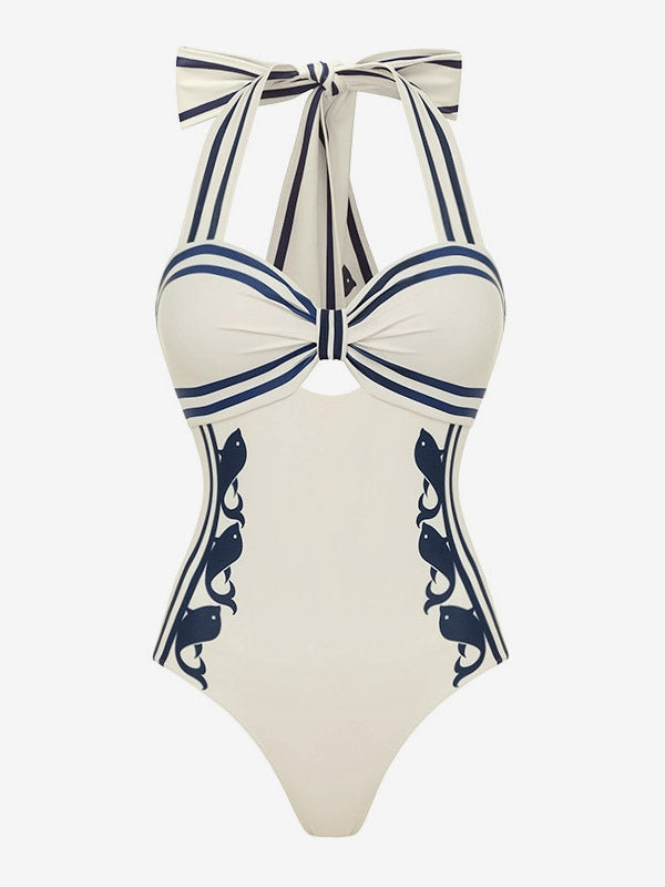 Blue Lace-Up Halter-Neck Beach Cover-Up — view 13